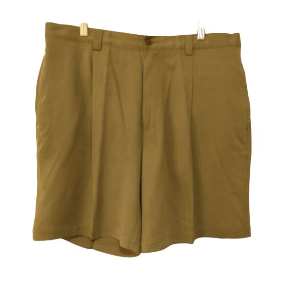 Tommy bahama silk shorts mens 38 brown pleated relaxed fit tropic of dress - Picture 1 of 9